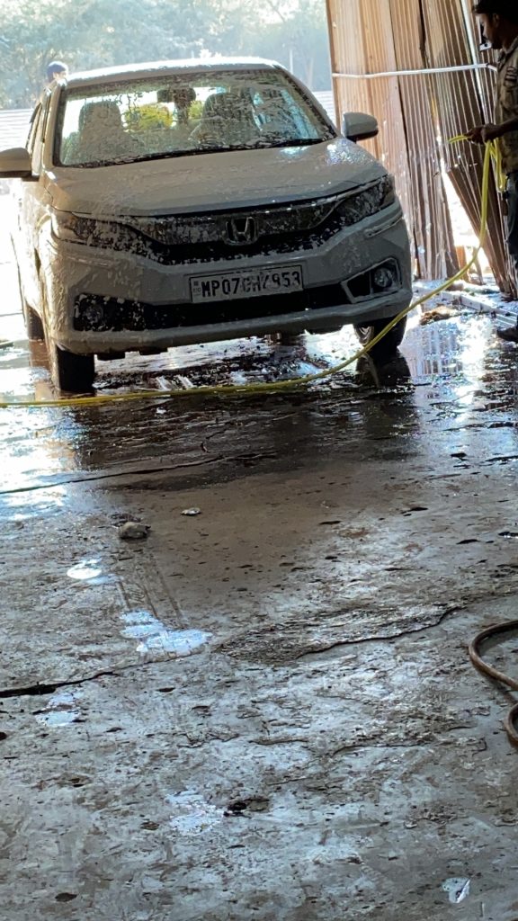 My car during the wash in Gwalior, MP