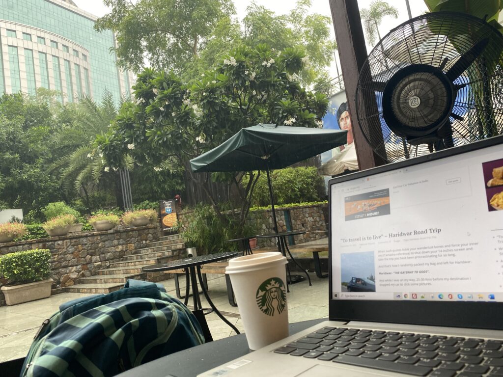 Work, Coffee & Raining at Starbucks, Nehru Place, New Delhi
